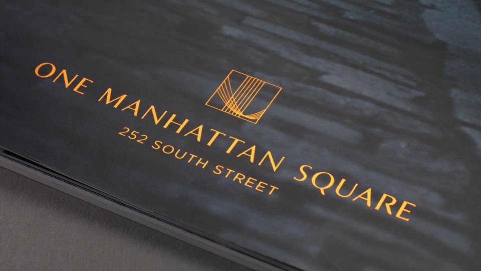 real estate branding for one Manhattan square New York - brochure