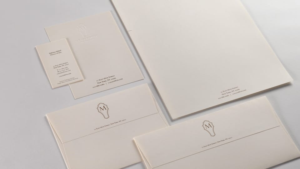 real estate branding for the marquand - stationery